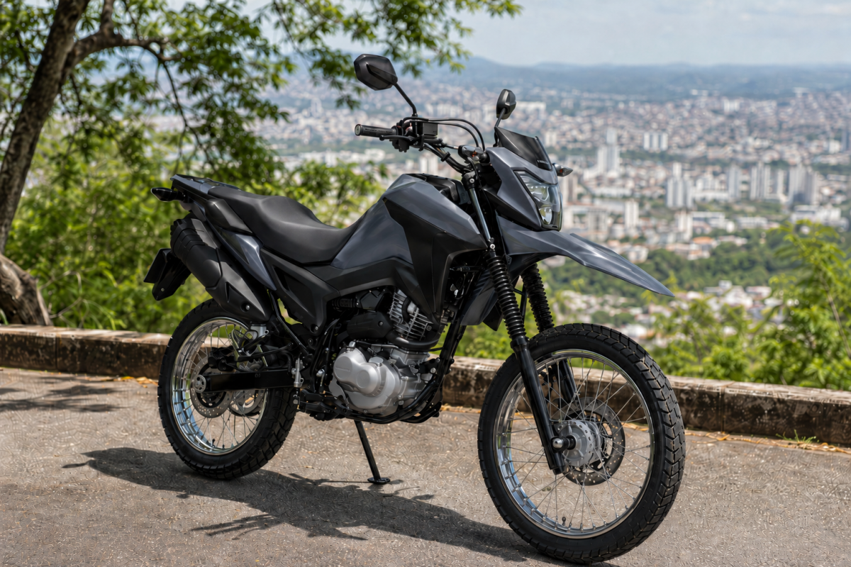 bateria de moto instalada em Honda Bros